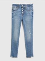 Detské džínsy jeggings high rise distressed ankle with max stretch Modrá