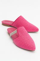 LuviShoes PESA Fuchsia Women's Slippers with Straw Stones.