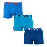 3PACK pánské boxerky Styx sportovní guma modré (G9676869) L