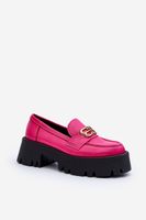 Women's Zazoo loafers made of fuchsia natural leather