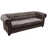 Livetastic SEDAČKA CHESTERFIELD, drevo, textil, kompozitné drevo, hnedá
