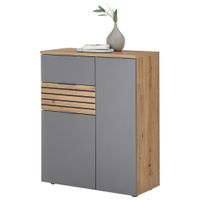 MID.YOU SKRINKA NA TOPÁNKY, sivá, dub artisan, 85/105/38 cm