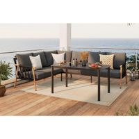 Ambia Garden JEDÁLENSKÁ TERASOVÁ SÚPRAVA 4-dielne, kov, sklo, textil