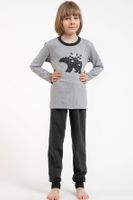 Chlapecké pyžamo Italian Fashion Morten - dlouhé bavlněné Šedo-tmavěšedá 12 let