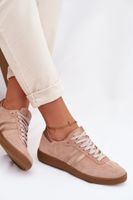 Zazoo N1068 zamszowe niskie trampki różowe