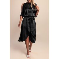 Elegantna Midi Haljina Thiena, Crna