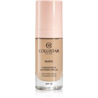 Collistar NUDO Second Skin Foundation SPF 15 posvetlitveni vlažilni tekoči puder z gladilnim učinkom odtenek 2R Beige Rosato 30 ml