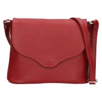 Női bőr crossbody kézitáska Italia Alice - sötét vörös