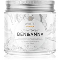 BEN&ANNA Natural Toothpaste White Fluoride паста за зъби в стъклен дозатор с флуорид 100 мл.