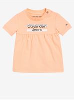 Oranžové holčičí šaty Calvin Klein Jeans