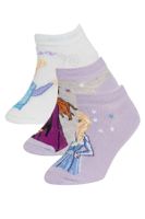 DEFACTO Girl Frozen 3-Pack Cotton Ankle Socks