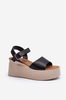 Women's black Geferia wedge sandals