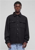 Men's fleece shirt Plain Overshirt black