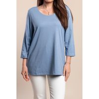Plus Size 3/4 Arm Top, Hellblau