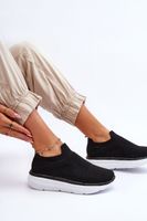 Boto Damskie Wsuwane Buty Sportowe Czarne Ferive