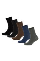 DEFACTO Men's Comfortable Elastic 5-Piece Cotton Socks