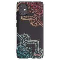 Silikónový čierny obal pre Samsung Galaxy A51 A515F - Kvetinový vzor