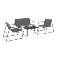 Ambia Garden SÚPRAVA ZÁHRADNÉHO NÁBYTKU 4-dielne, kov, sklo, textil