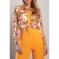 Elegantes Shirt Mit Print, Orange