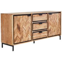 Livetastic ŠIROKÁ KOMODA, akácia, čierna, farba akácie, 175/80/45 cm