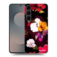 Silikónový čierny obal pre Samsung Galaxy S25 FE 5G - Flowers and Berries