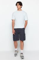 Trendyol Anthracite Regular Fit Cargo Pocket Shorts