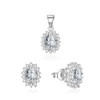 Beneto Stříbrná souprava šperků se zirkony AGSET159 (přívěsek, náušnice)