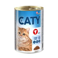 Akinu CATY Hovězí kousky v omáčce konzerva pro kočky 415 g
