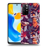Silikónový čierny obal pre Xiaomi Redmi Note 11S 5G - Purple Leaf