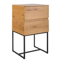 home24 NOČNÝ STOLÍK, dub, čierna, farba duba, 42/75/40 cm