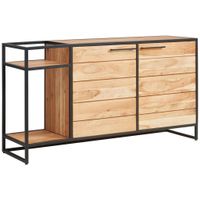 MID.YOU ŠIROKÁ KOMODA, akácia, čierna, medová, 149/80/42 cm