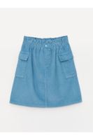 LC Waikiki Basic Corduroy Girl's Skirt with Elastic Waist.