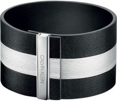 Calvin Klein Čiernobiely kožený náramok Rebel KJ9KBB09010 6 cm - XS