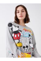 LC Waikiki Crew Neck Mickey Mouse Printed Long Sleeve Women's Sweatshirt