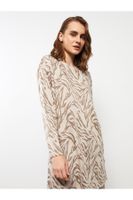 LC Waikiki Crew Neck Patterned Long Sleeve Women's Tunic