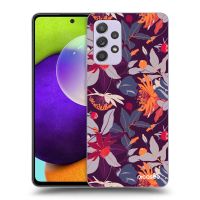 Silikónový čierny obal pre Samsung Galaxy A52 5G A525F - Purple Leaf