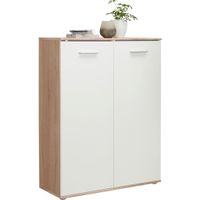 Carryhome SKRINKA NA TOPÁNKY, biela, dub sonoma, 90/118/36 cm
