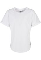 Long Shaped Turnup Tee T-Shirt for Boys - White