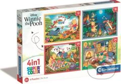Puzzle Medvídek Pú 4v1 - puzzle z kategorie 15 - 60 dílků