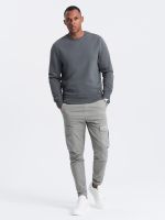 Ombre BASIC men's non-stretch cotton sweatshirt - graphite