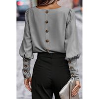 Elegantna Bluza Na Kopčanje, Siva