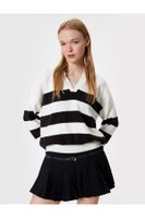 Koton Polo Neck Sweater Knitwear Color Block Long Sleeve