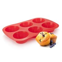 Popron.cz BANQUET Forma na 6 muffinů silikonová CULINARIA Red 27,5 x 18 cm