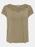 Khaki T-shirt with lace ONLY FreeLife - Women's