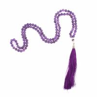 Bodhi Yoga Bodhi Mala ametiszt nyaklánc lila bojttal, 108 gyöngy