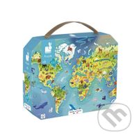 Mapa sveta v kufríku - puzzle z kategorie Maxi dílky