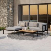 Ambia Garden TERASOVÁ SEDACIA SÚPRAVA 3-dielne, drevo, kov, textil