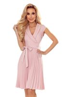 Numoco pleated dress with neckline