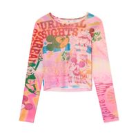 Cropp - Majica z dolgimi rokavi s potiskom Mickey Mouse - raznobarvna