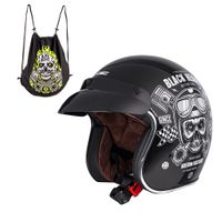 Moto přilba W-TEC Black Heart Kustom  Skull, černá lesk  XL (61-62)